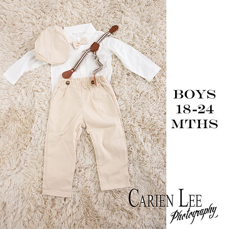 Boys 18-24 months with suspenders and hat