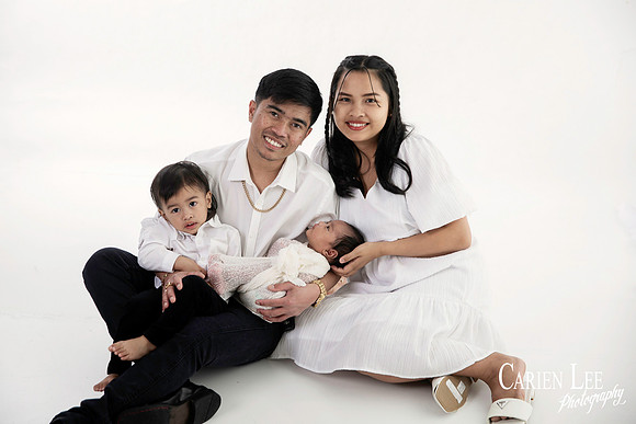 Family portrait with newborn baby