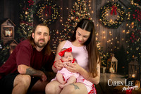 Family enjoying a Christmas mini session with Santa in a styled festive studio in Bunbury Western Australia