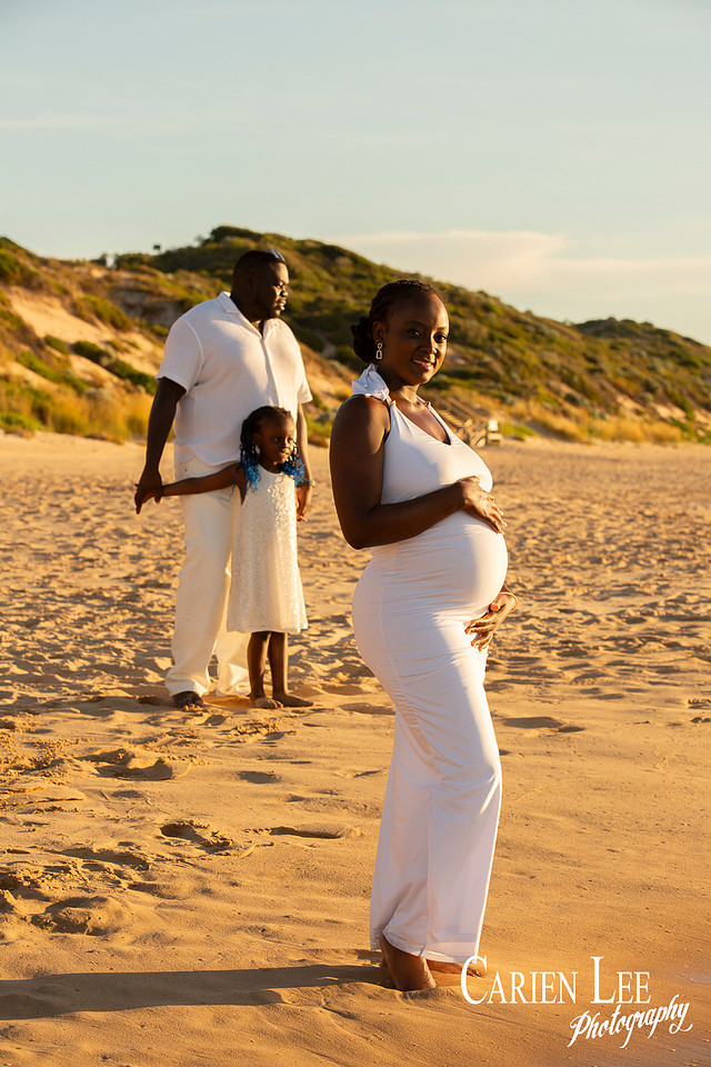 Family celebrating a gender reveal moment outdoors in Dalyellup Western Australia