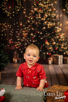 Festive Christmas photo of child with Santa Bunbury