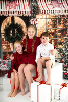 Child smiling with Santa during Bunbury Christmas mini session