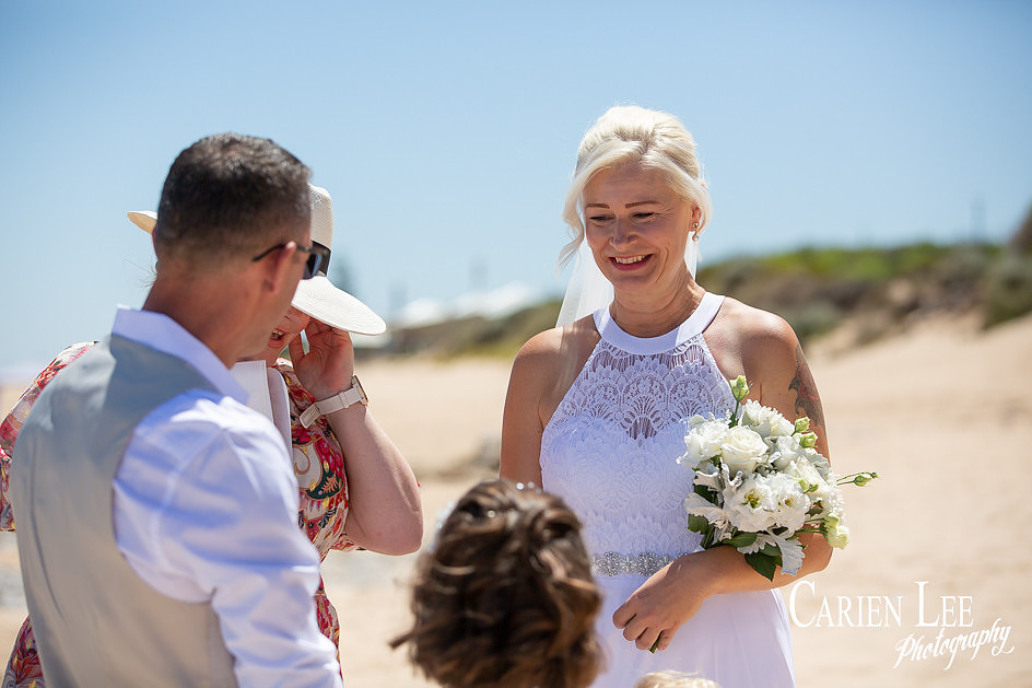 Bunbury wedding photographer capturing beach ceremony