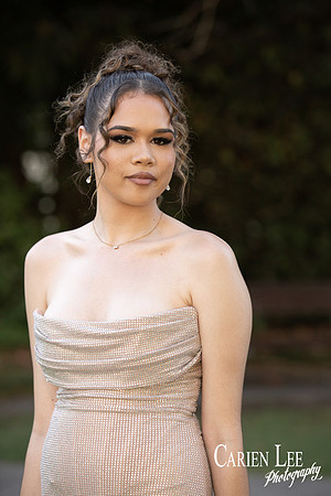 Student wearing elegant ball gown photographed before school formal event in Bunbury WA