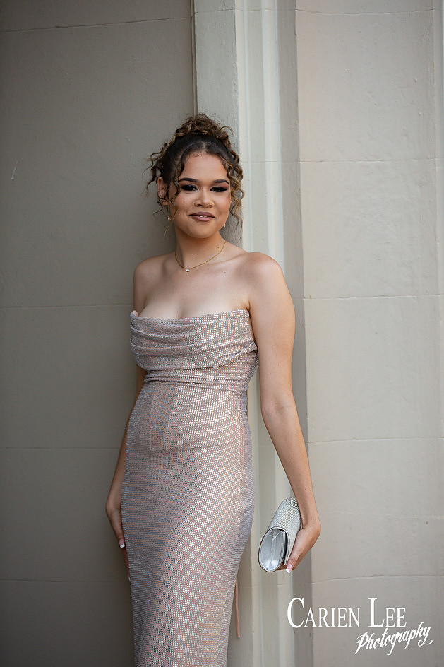 Student portrait in stylish formal outfit photographed for school ball in Bunbury WA