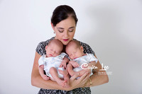 Bunbury newborn photographer capturing twin boys together