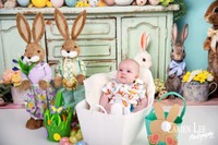 baby in a basket in Easter mini session in Bunbury