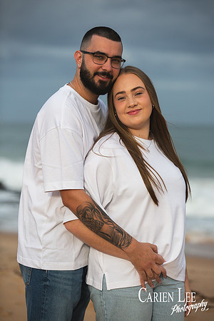Engaged couple on Bunbury Back Beach