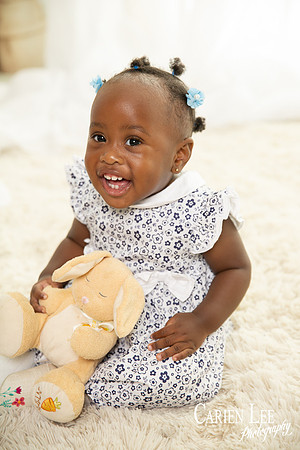 very happy one year old girl in Bunbury Studio