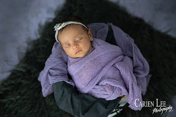Pretty in Purple newborn girl in Bunbury studio