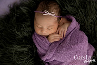 Purple setup for a newborn girl in Bunbury Studio
