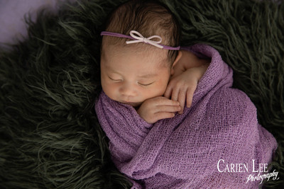 Purple setup for a newborn girl in Bunbury Studio