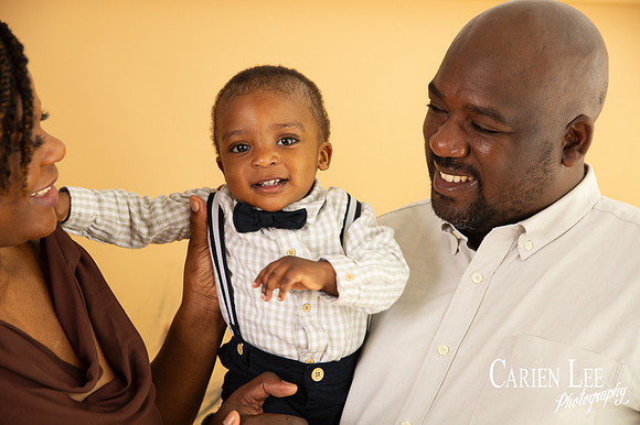 Birthday boy and his parents during a photo session in Dalyellup