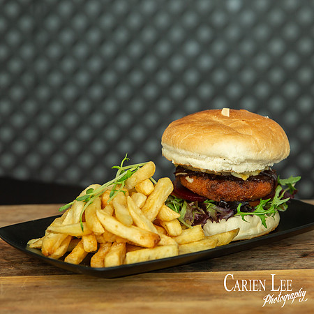 Food Photography In Collie for The Victoria Hotel Veggie Burger