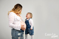 Studio maternity session with flowing gown, Bunbury