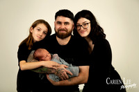 Newborn baby Luca sleeping in wrap, Bunbury newborn photography