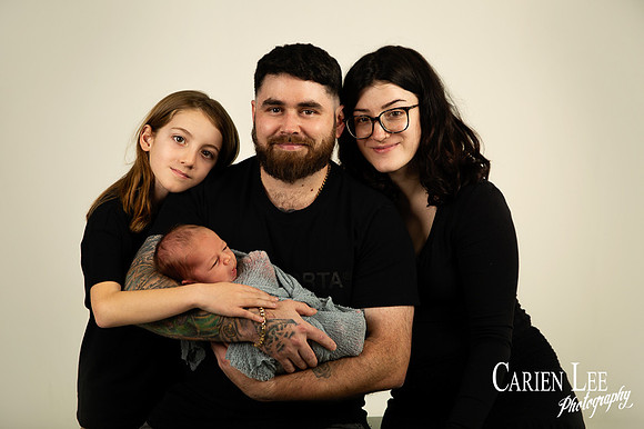 Newborn baby Luca sleeping in wrap, Bunbury newborn photography