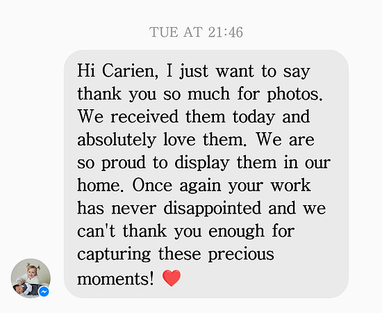 Emma Evans maternity and newborn photography testimonial