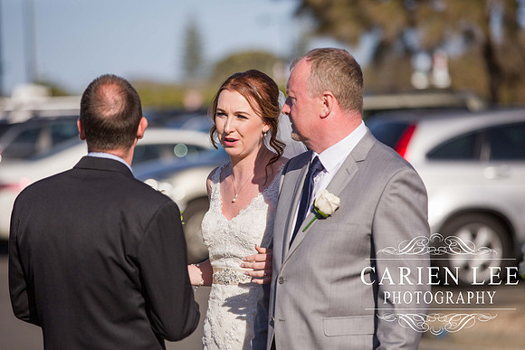Guests arriving at the Beach wedding at Busselton Jetty