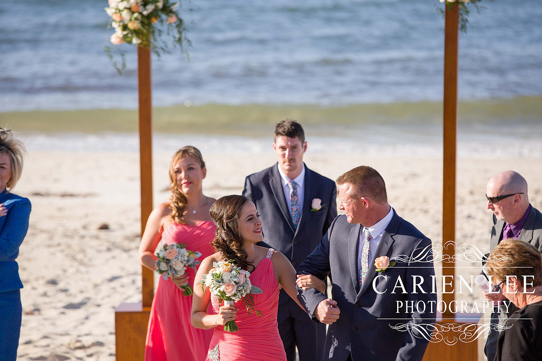 Bride and groom after ceremony at busselton beach wedding ceremony