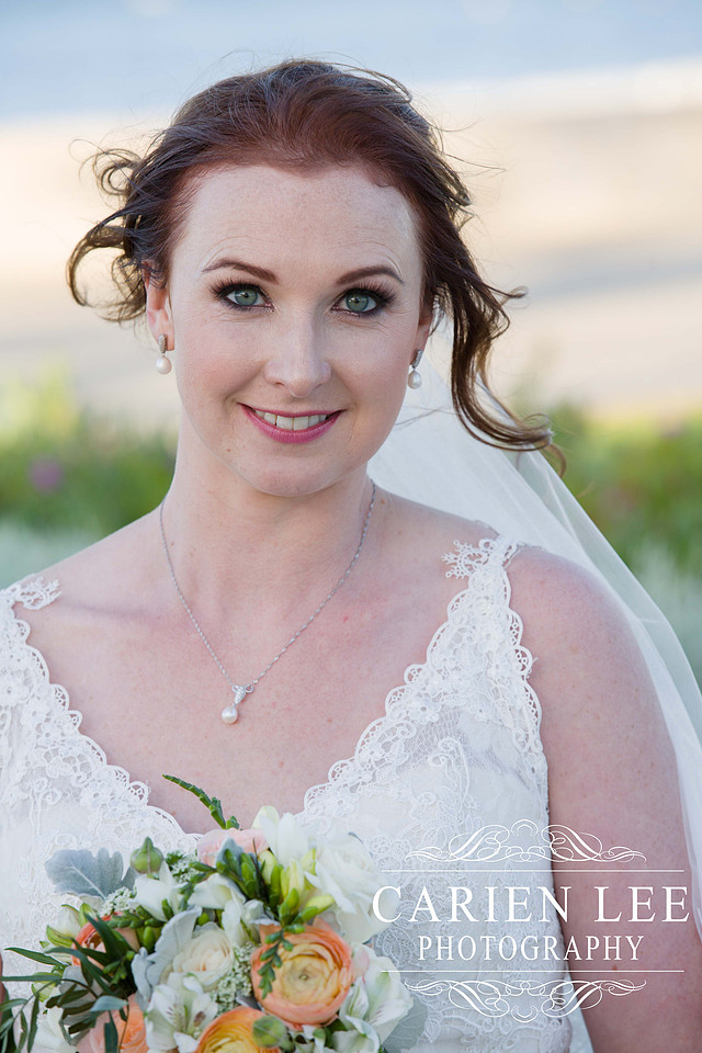 Beautiful bride on beach in busselton