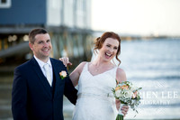 Beautiful bride on beach in busselton in front of busselton jetty