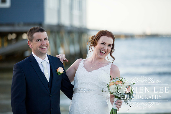 Beautiful bride on beach in busselton in front of busselton jetty