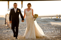 Beautiful bride on beach in busselton in front of busselton jetty
