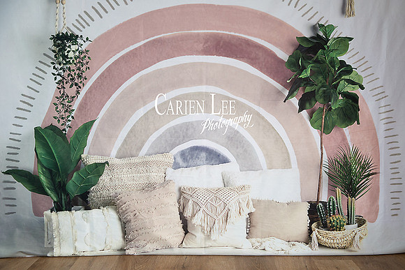 Boho Rainbow mini session photography backdrop