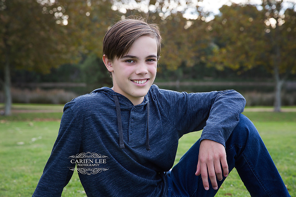 Portrait of young boy during family photo session in Dalyellup