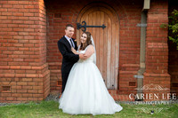 Bride and groom walking on the beach during a Pinjarra wedding photoshoot