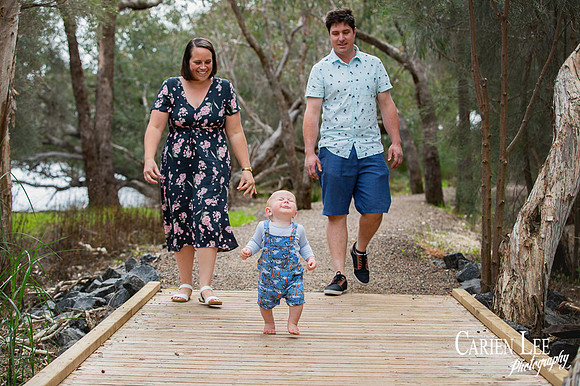 young family of 3 photographed in Eaton