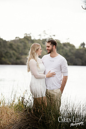 Couple embracing during engagement photoshoot in Eaton WA