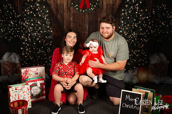 Family Christmas photo with Santa Bunbury