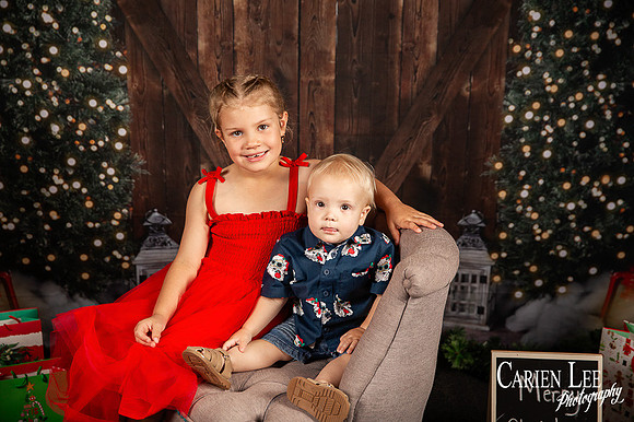 Festive Christmas photo of child with Santa Bunbury