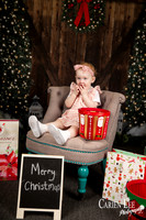 Child smiling with Santa during Bunbury Christmas mini session