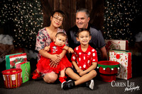Festive Christmas photo of child with Santa Bunbury