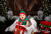 Family Christmas photo with Santa Bunbury