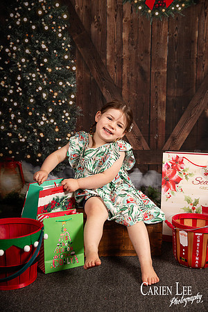 Festive Christmas photo of child with Santa Bunbury
