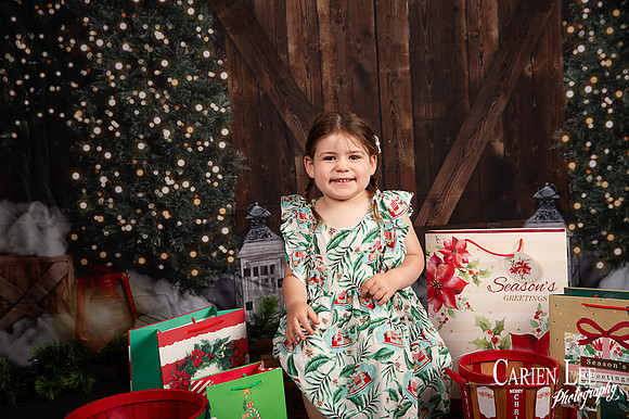 Festive Christmas photo of child with Santa Bunbury