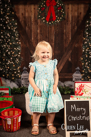 Festive Christmas photo of child with Santa Bunbury