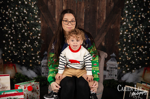 Family Christmas photo with Santa Bunbury
