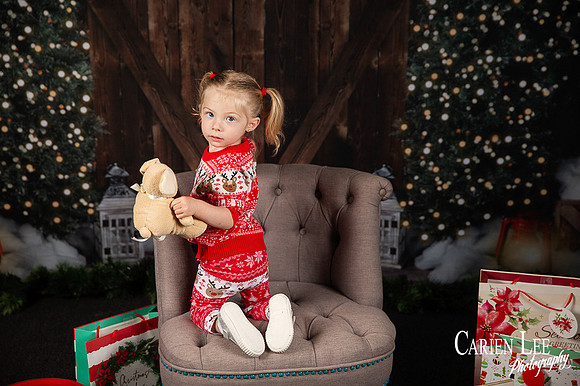 Festive Christmas photo of child with Santa Bunbury