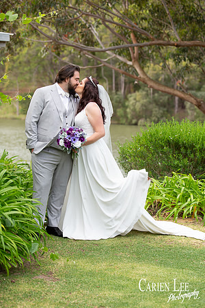Romantic wedding portrait of a couple in Bunbury by professional wedding photographer Carien Lee.