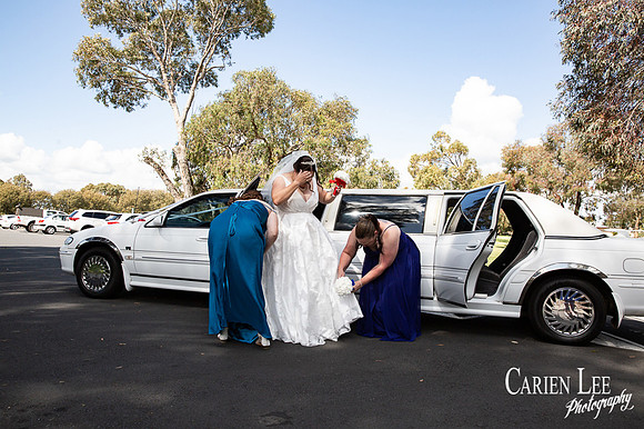 Bunbury wedding photography — bride and groom portrait at outdoor ceremony venue