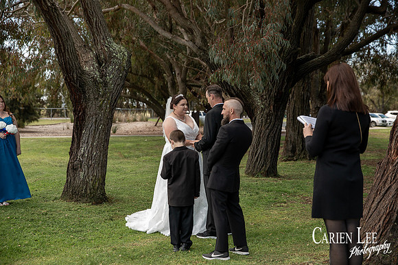 Bride walking down the aisle at a Bunbury wedding ceremon