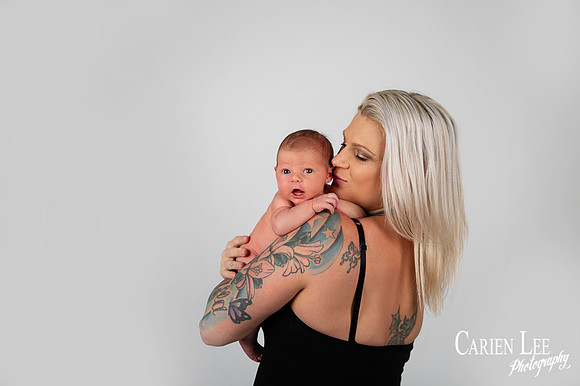 Newborn Girl and mother in studio in Bunbury