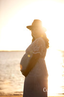 Sunset maternity photo on Bunbury Beach