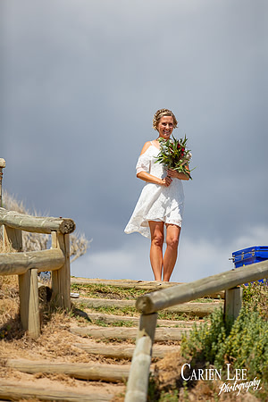 Romantic wedding portrait of a couple in Bunbury by professional wedding photographer Carien Lee.