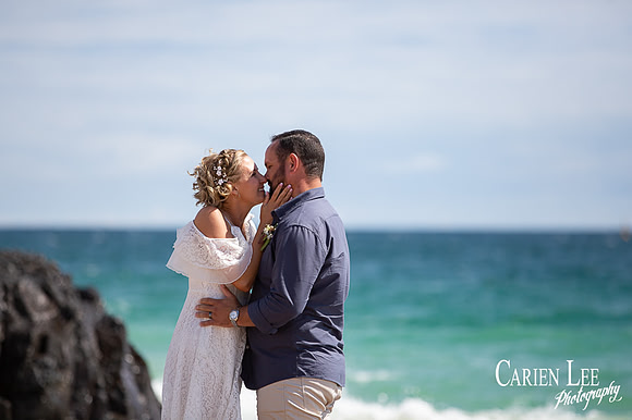 Bride and groom sharing a moment during a Bunbury wedding photographed by Carien Lee Photography